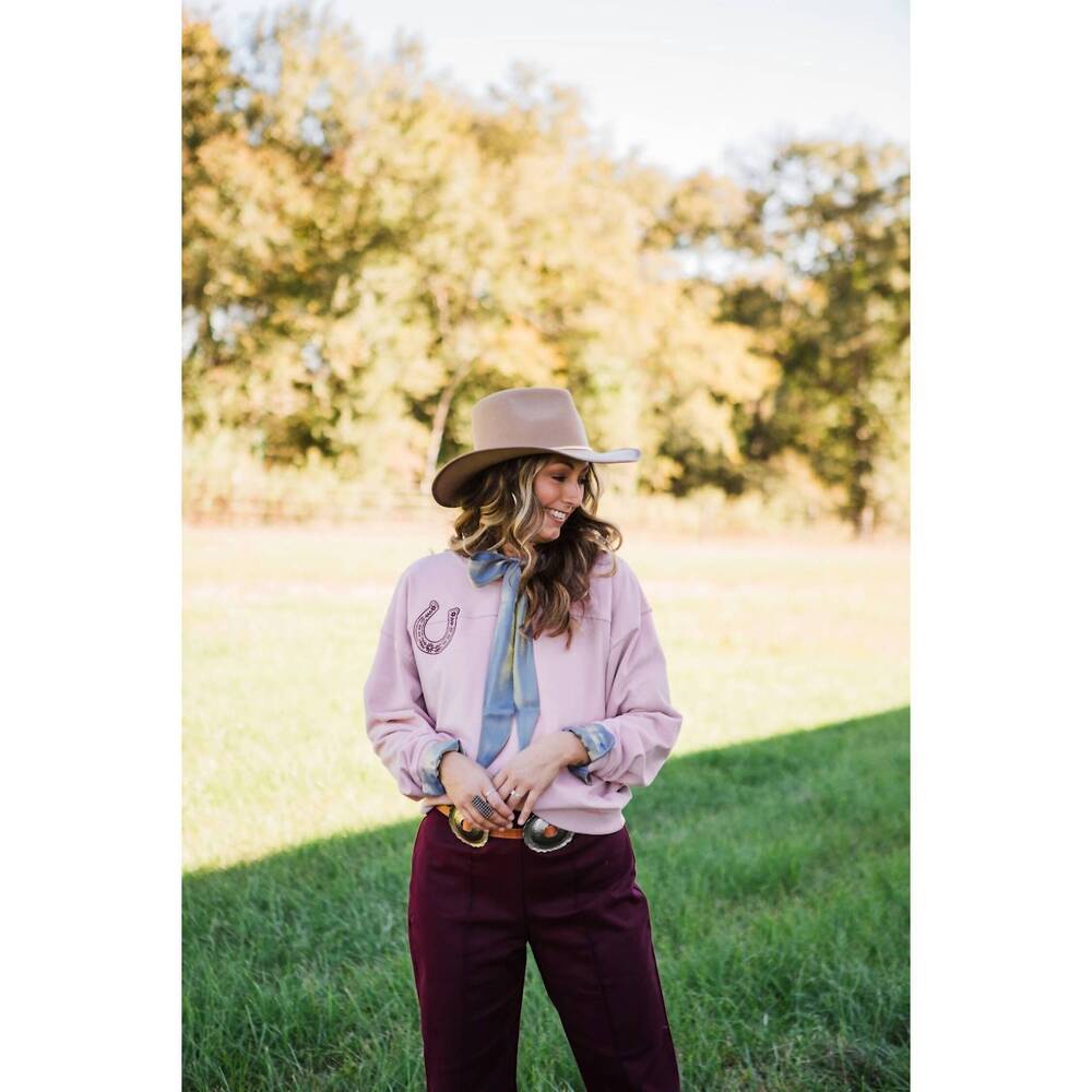 NEW TAELYNN western motive sweatshirt in pink